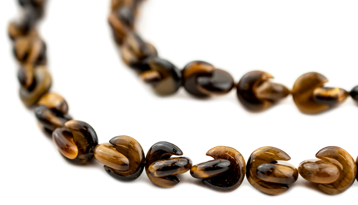 Interlocking Crescent Tiger Eye Beads (8x4mm) - The Bead Chest