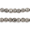 Antiqued Silver Electroplated Lava Beads (8mm)