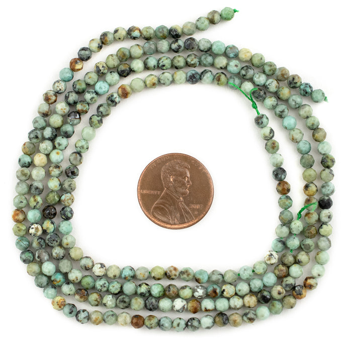 Faceted African Turquoise Beads (3mm) - The Bead Chest