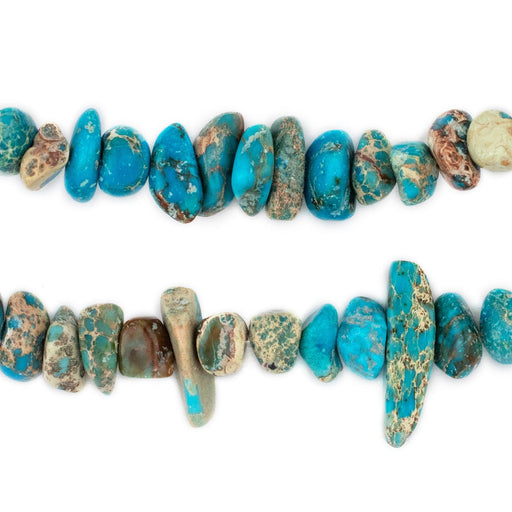 Blue Aqua Sea Sediment Jasper Chip Beads - The Bead Chest