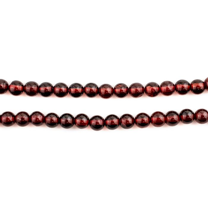 Round Red Spessartine Garnet Beads (4mm) - The Bead Chest