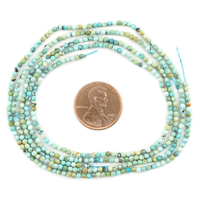 Faceted Round Turquoise Beads (2.5mm) - The Bead Chest
