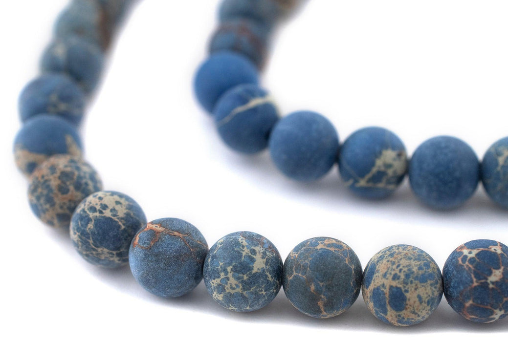 Matte Blue Sea Sediment Jasper Beads (10mm) - The Bead Chest