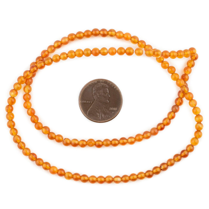 Light Round Carnelian Beads (3-4mm) - The Bead Chest
