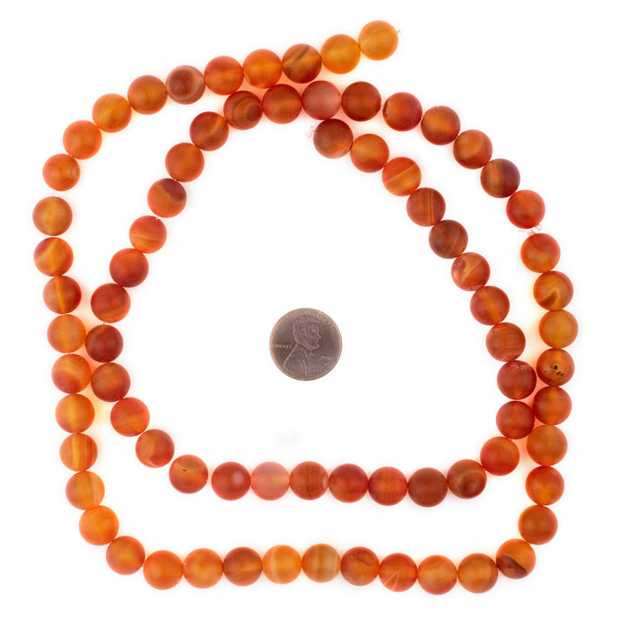 Matte Round Carnelian Beads (10mm) - The Bead Chest