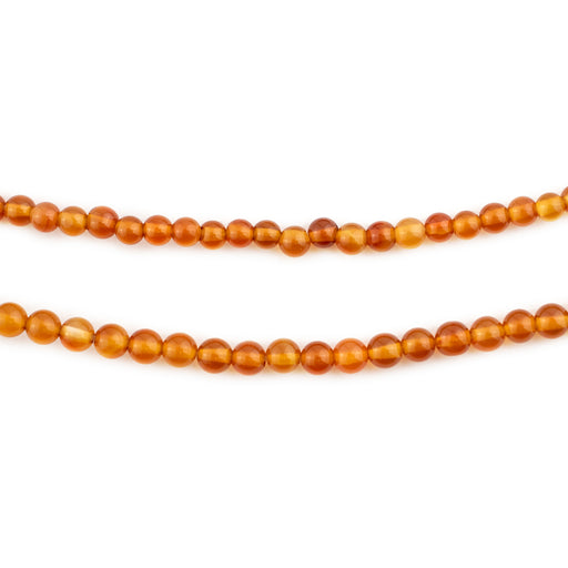 Light Round Carnelian Beads (3-4mm) - The Bead Chest