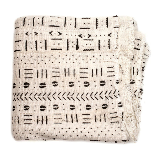 White Bogolan Mali Mud Cloth (Medley Design) - The Bead Chest