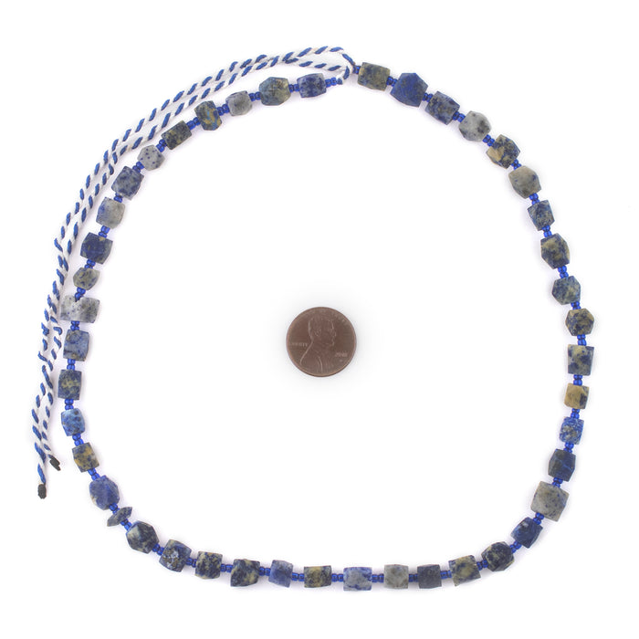 Mottled Cornerless Cube Lapis Lazuli Beads (6-8mm) - The Bead Chest