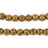 Antiqued Brass Electroplated Lava Beads (8mm)
