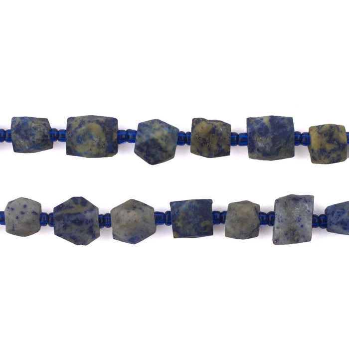 Mottled Cornerless Cube Lapis Lazuli Beads (6-8mm) - The Bead Chest