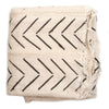 White Bogolan Mali Mud Cloth (Jumbo Arrow Design)