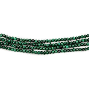 Faceted Round Malachite Beads (2mm)