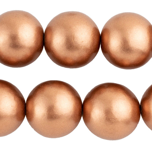 Copper Round Natural Wood Beads (24mm) - The Bead Chest