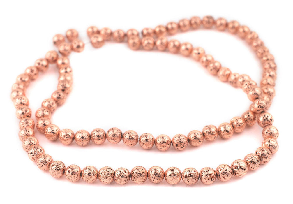 Copper Electroplated Lava Beads (8mm) - The Bead Chest