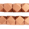Copper Diamond Cut Natural Wood Beads (17mm)