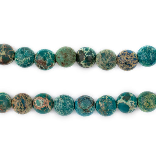 Green Aqua Sea Sediment Jasper Beads (8mm) - The Bead Chest