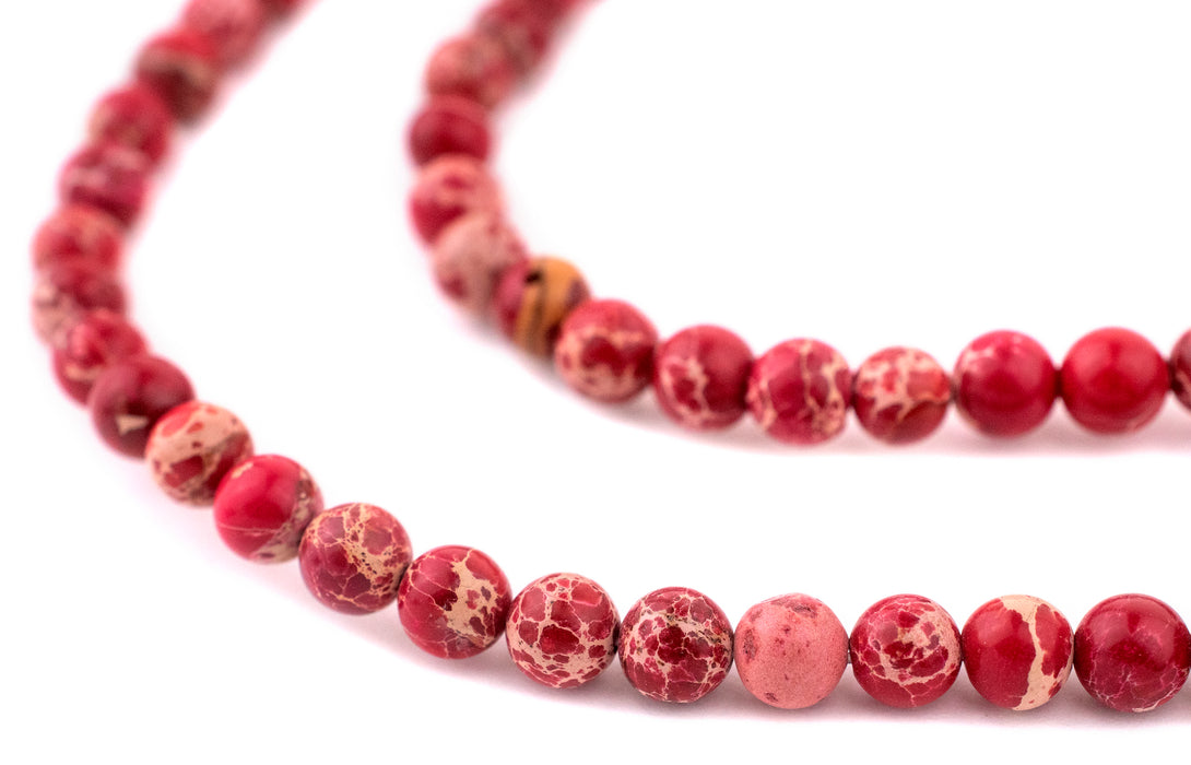 Coral Red Sea Sediment Jasper Beads (6mm) - The Bead Chest
