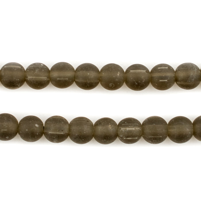 Brown Frosted Sea Glass Beads (8mm) - The Bead Chest