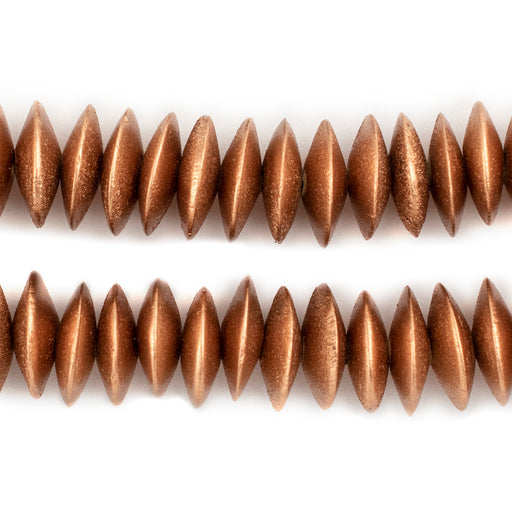 Copper Saucer Natural Wood Beads (15mm)
