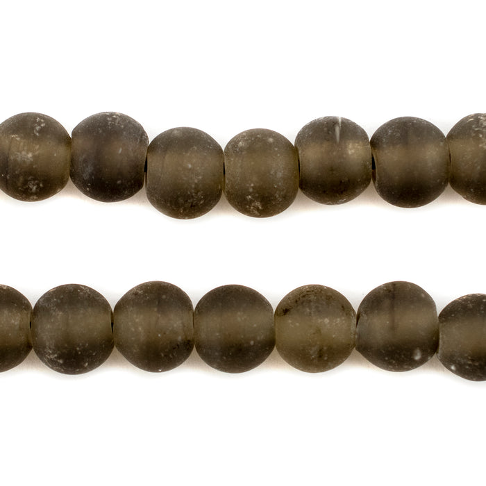 Brown Frosted Sea Glass Beads (11mm) - The Bead Chest