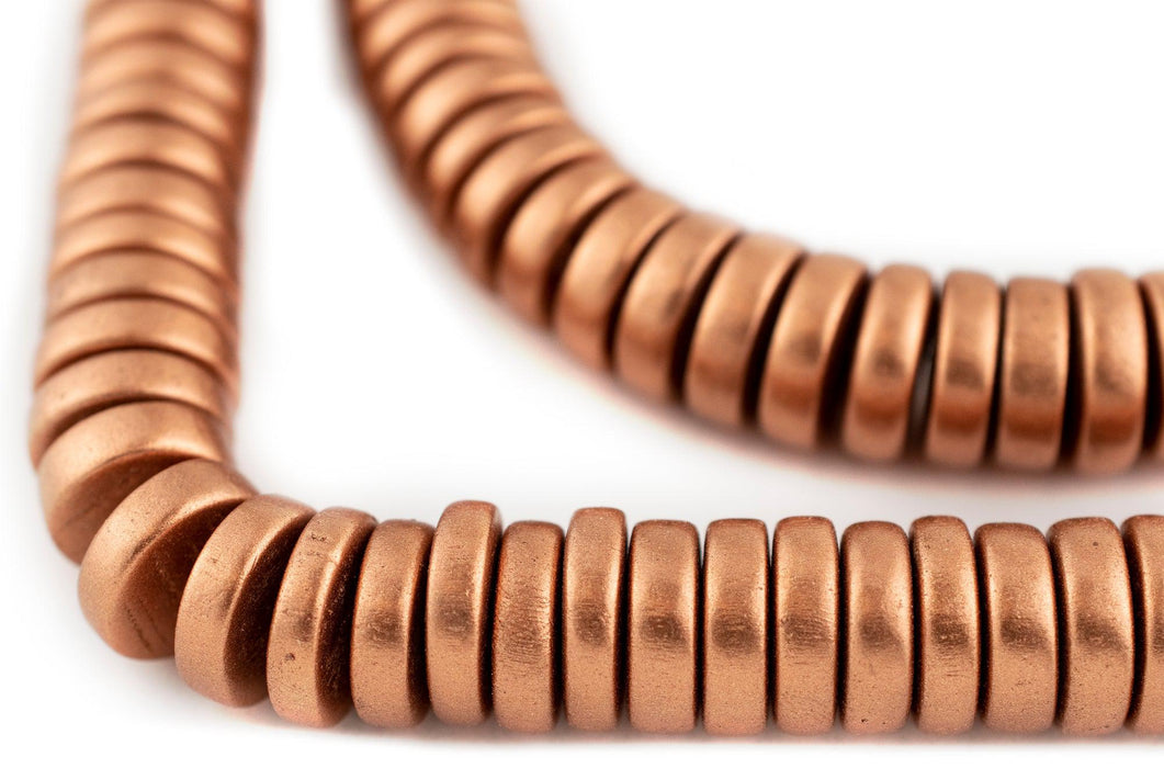 Copper Disk Natural Wood Beads (4x15mm) - The Bead Chest