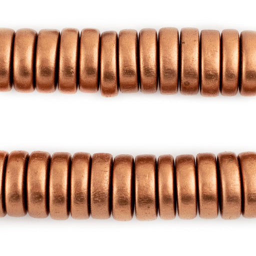 Copper Disk Natural Wood Beads (4x15mm) - The Bead Chest
