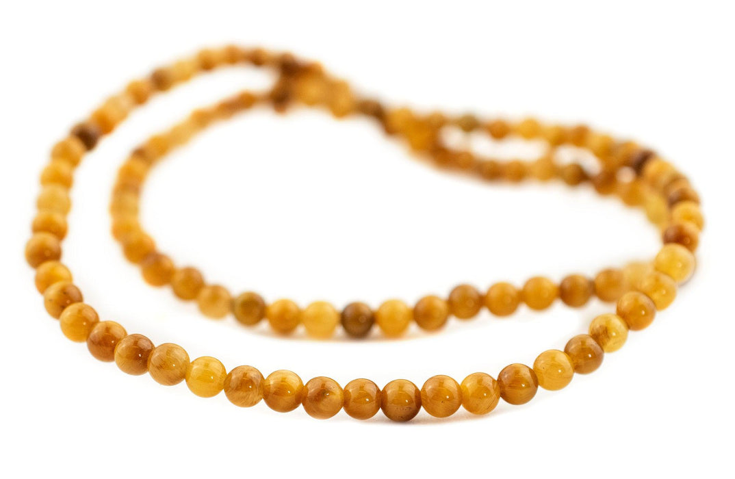 Gold Round Tiger Eye Beads (4mm) - The Bead Chest