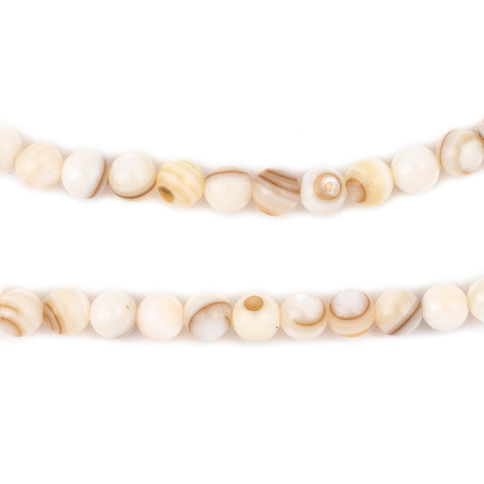 Round Cream Shell Beads (5mm) - The Bead Chest