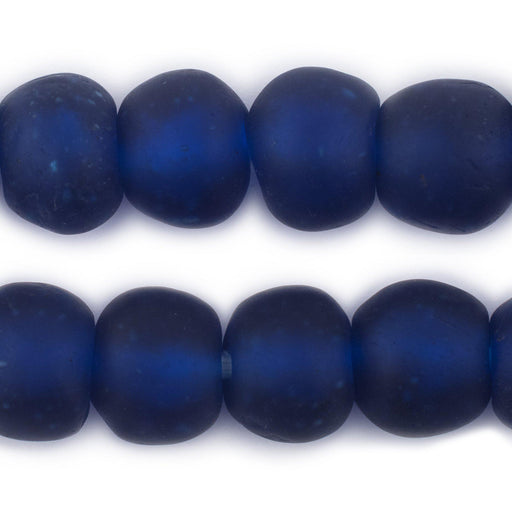 Dark Sapphire Recycled Glass Beads (18mm) - The Bead Chest