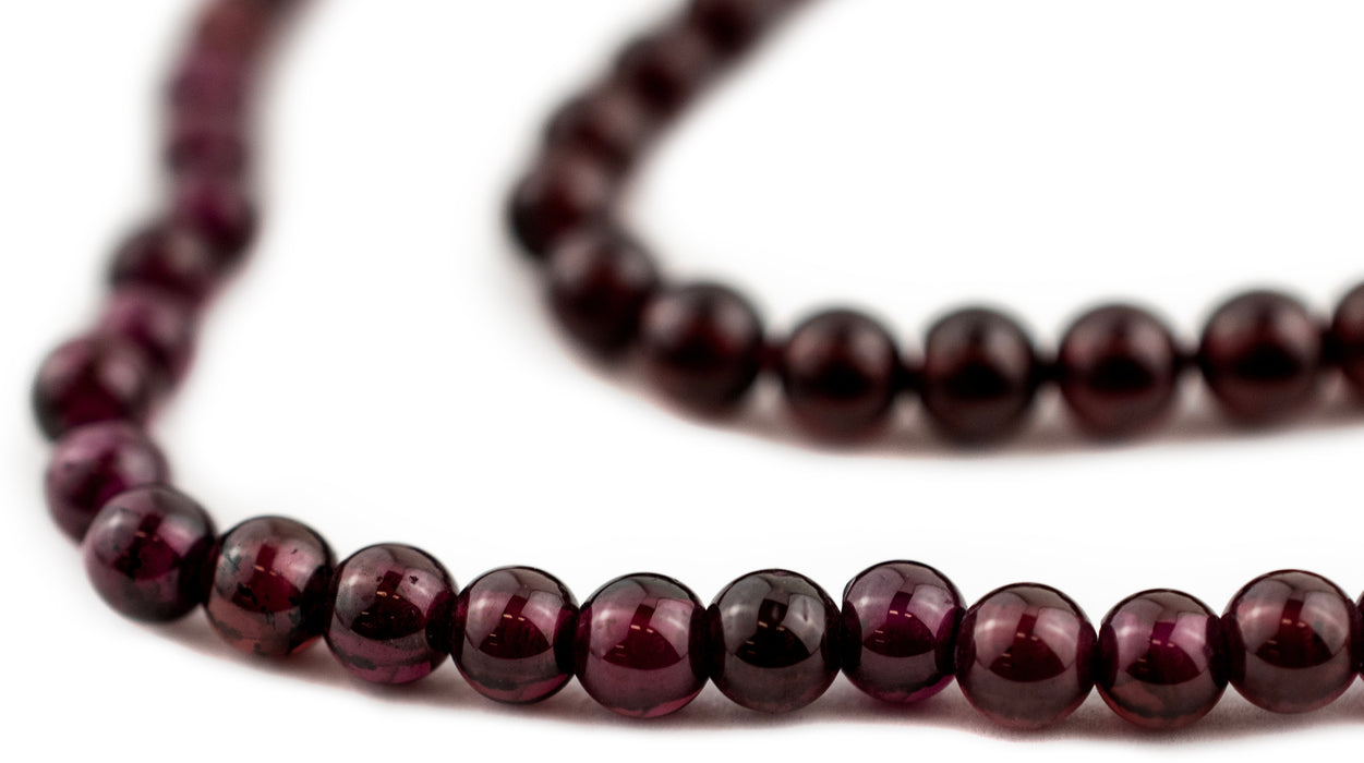 Round Garnet Beads (4-5mm) - The Bead Chest