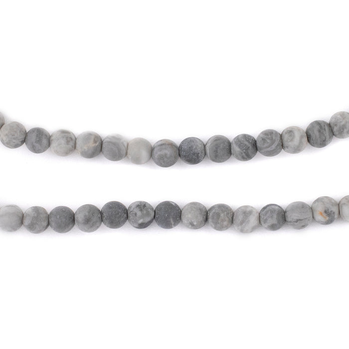 Matte Grey Picasso Jasper Beads (4mm) - The Bead Chest