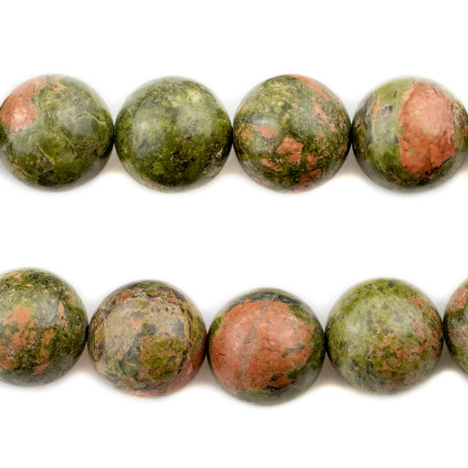 Round Unakite Beads (15mm) - The Bead Chest