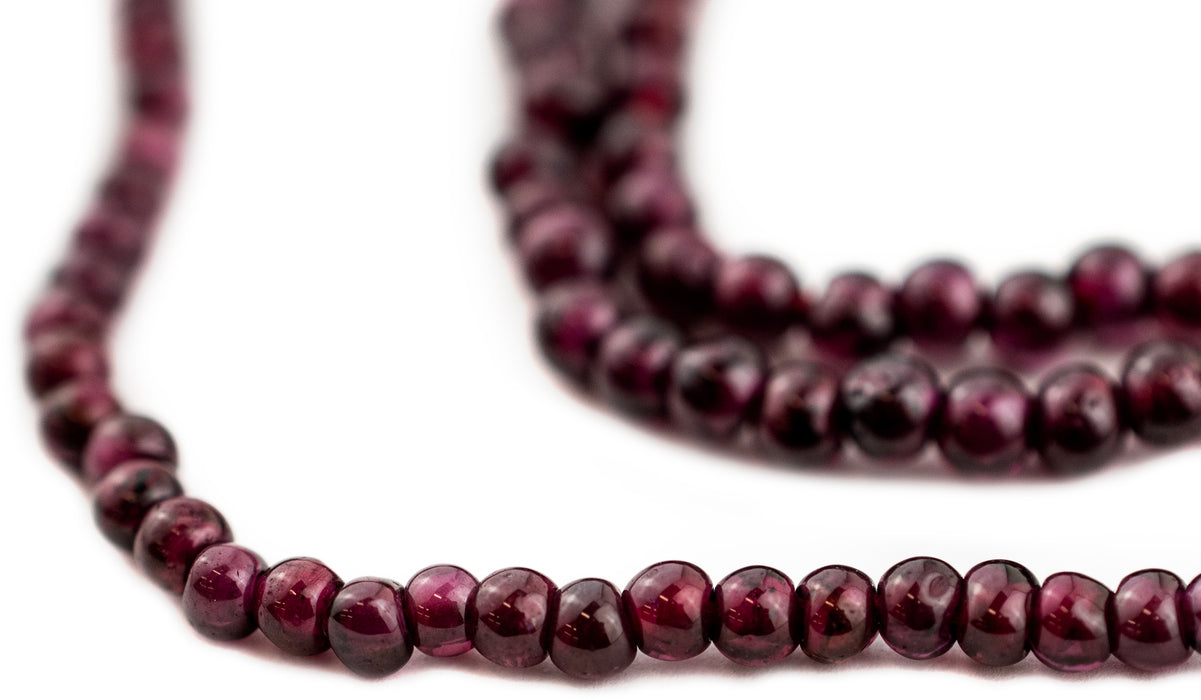 Round Almandine Garnet Beads (3-4mm) - The Bead Chest