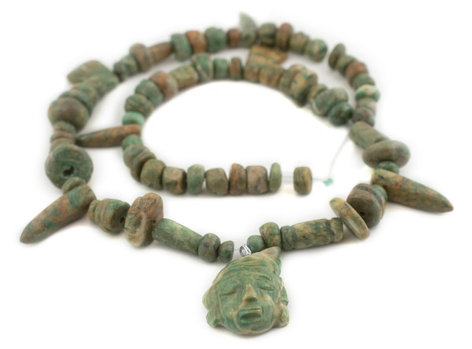 Fancy Mayan Jade Beads with Pendant - The Bead Chest