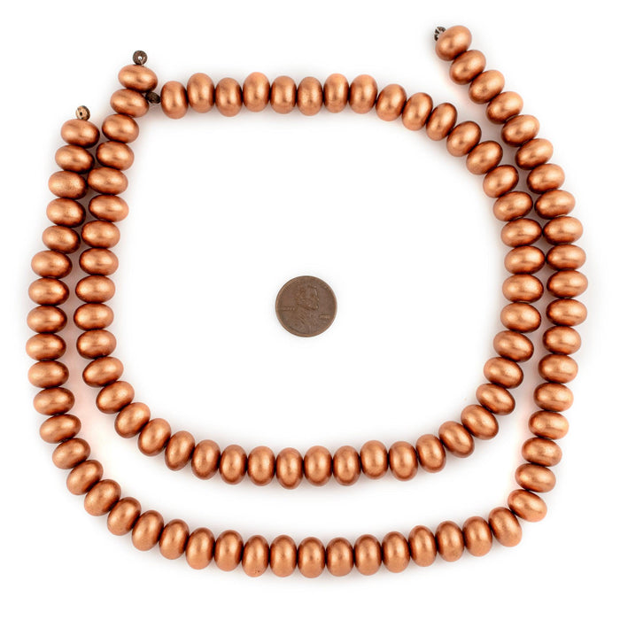 Copper Abacus Natural Wood Beads (8x12mm) - The Bead Chest