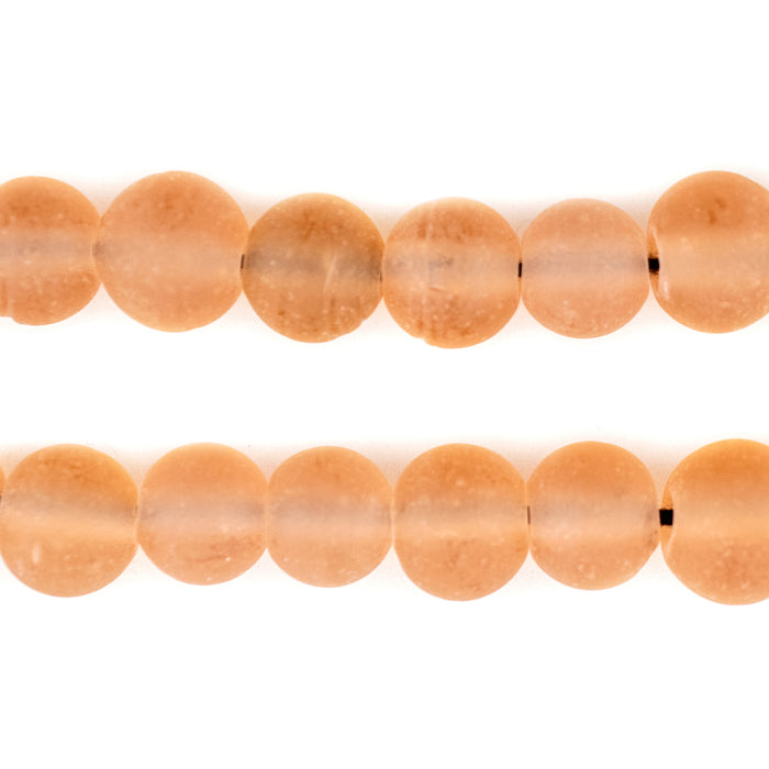 Pale Orange Frosted Sea Glass Beads (11mm) - The Bead Chest