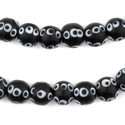 Black & White Venetian-Style Skunk Beads (10mm) - The Bead Chest