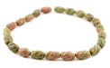 Carved Swirl Oval Unakite Beads (17x11mm) - The Bead Chest