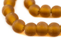 Amber Frosted Sea Glass Beads (16mm) - The Bead Chest
