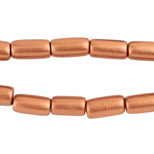 Coppper Tube Natural Wood Beads (15x8mm)