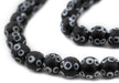 Black & White Venetian-Style Skunk Beads (10mm) - The Bead Chest