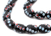 Black Oval Venetian-Style Skunk Beads (12mm) - The Bead Chest