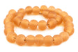 Orange Frosted Sea Glass Beads (18mm) - The Bead Chest