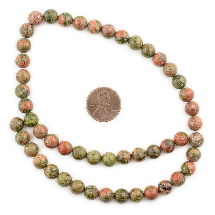 Round Unakite Beads (8mm) - The Bead Chest