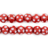 Red & White Venetian-Style Skunk Beads (10mm, 36