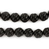 Carved Swirl Round Onyx Beads (12mm)