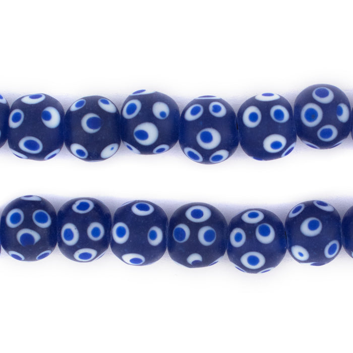Blue & White Venetian-Style Skunk Beads (12mm, 36" Strand) - The Bead Chest