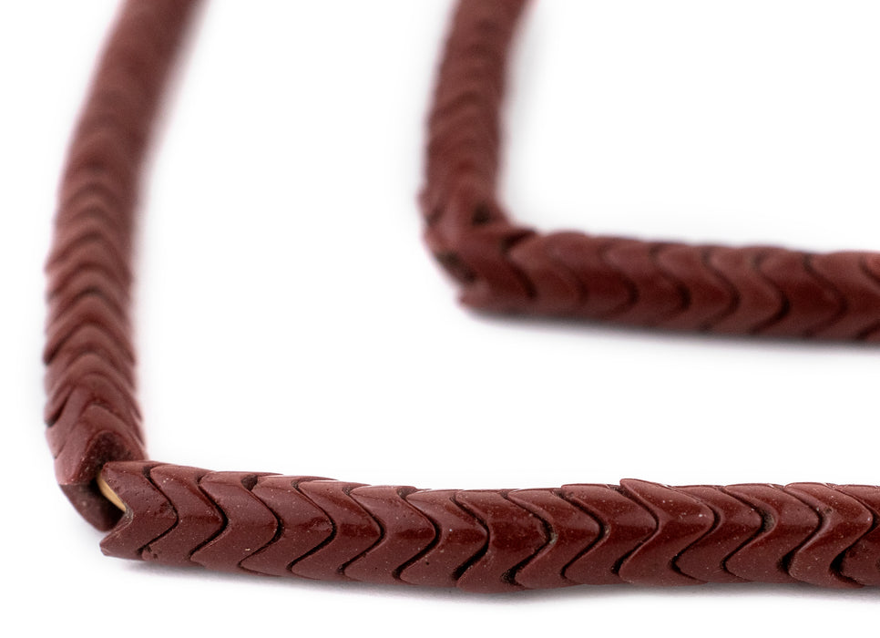 Brown Vintage Czech Interlocking Snake Beads (6mm, Long Strand) - The Bead Chest