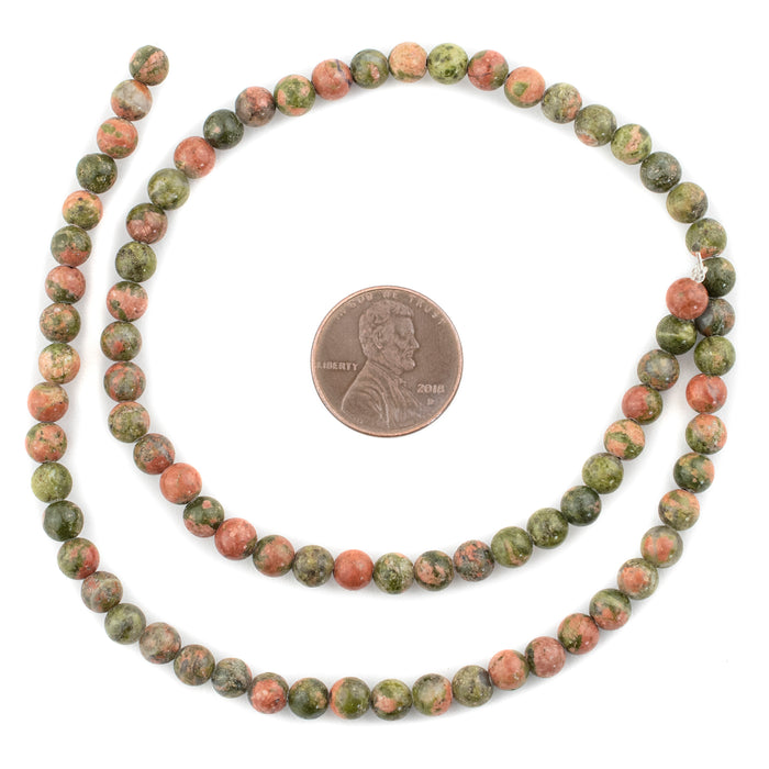 Round Unakite Beads (4mm) - The Bead Chest