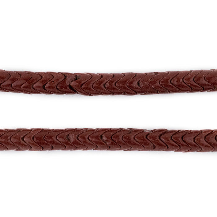 Brown Vintage Czech Interlocking Snake Beads (6mm, Long Strand) - The Bead Chest